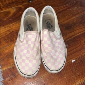 van pink and white checker